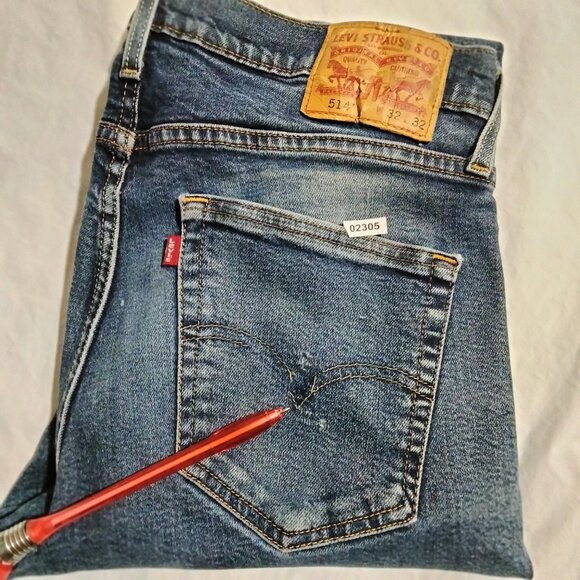 Levi's 514 Slim Straight Men's Jeans 32x32 Blue Denim (Loose Stitch and Stretch) - Picture 5 of 5